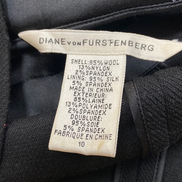 DVF 10 Black Wool Blend Stretch Knit Stand Uo Collar Jacket - Picture 7 of 7